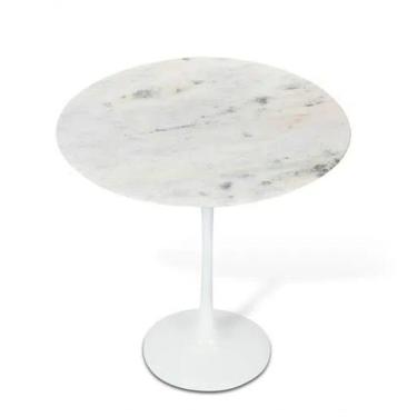 Imagem de Mesa Lateral Tulipa Redonda 51Cm Mármore Branco