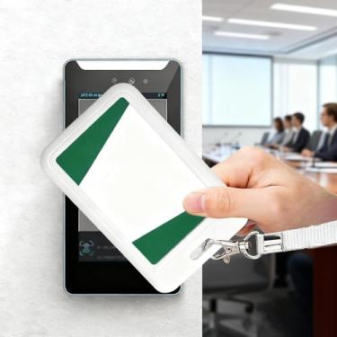 Imagem de Pacote com 3 porta-crachá deslizante, estojo de plástico rígido vertical para cartões, bolsa com janela transparente para identidade, cartões de crédito, proximidade/passes