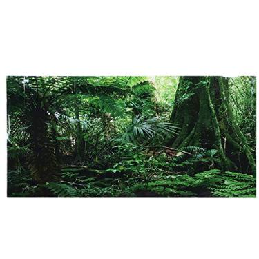Imagem de Yinhing PVC Reptile Box Rainforest Fundo Peixe Cartaz Autoadesivo Adesivo DIY Decoração para Aquário (91 * 50cm)