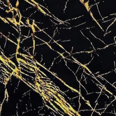 Imagem de Quadro Decorativo Luxo Black Marble com Detalhes Dourados – Arte para Parede Moderna e Sofisticada 40x40cm
