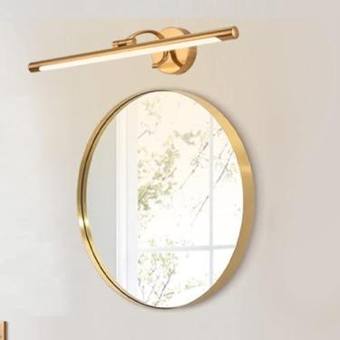 Imagem de Luz de espelho LED banheiro à prova d'água lâmpada de parede moderna alumínio longas luzes de parede luz de maquiagem banheiro iluminação de parede para sala de estar penteadeira quarto (luz branca