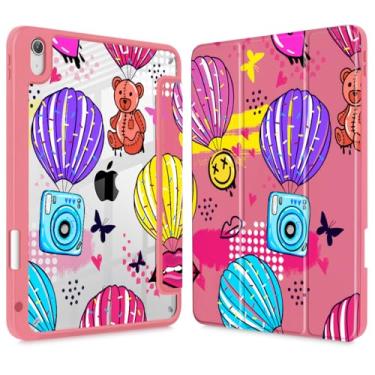 Imagem de Mektron Capa para iPad 11ª/10ª geração 2025 iPad 11 polegadas A16 capa com suporte para lápis para iPad 11 polegadas 2022 capa transparente à prova de choque, grafite desenhado à mão