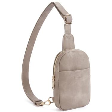 Imagem de Telena Pequena bolsa tiracolo feminina de couro, pochete transversal para mulheres, 1 nuvem cinza, Small, Bolsas de cintura modernas