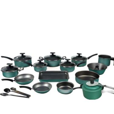 Imagem de Conjunto Panelas 17 Pc antiaderente/Panela Pressão 2 Litros(Turquesa)