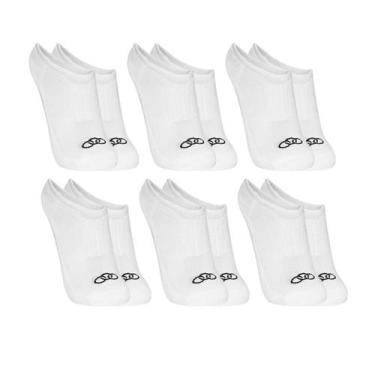 Imagem de Kit 6 Pares Meia Olympikus Invisível Algodão, 33/38, Branco