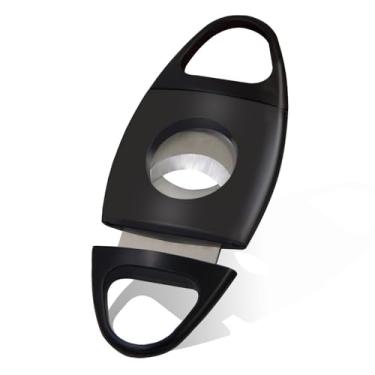 Imagem de Cortador de charuto, lâmina dupla guilhotina R24 mm, resistente, lâminas afiadas de aço inoxidável para um corte perfeito e limpo, serve para charutos de calibre de até 60 anéis (preto)