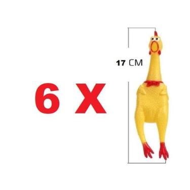 Imagem de Kit Brinquedo Cachorro 6 Galinha Frango Mordedor 17 CM - Frango Gritad