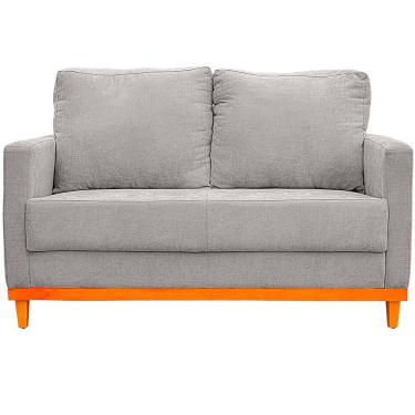 Imagem de Sofa Berlim 2 Lugares Base De Madeira Tecido Impermeavel Prata