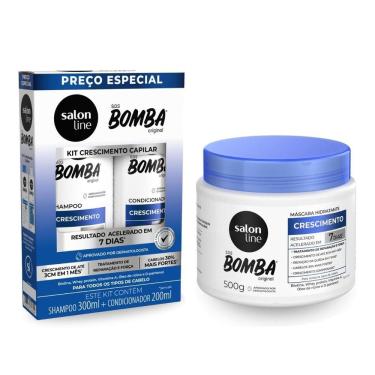 Imagem de Kit Shampoo + Condicionador + Máscara Sos Bomba, Salon Line