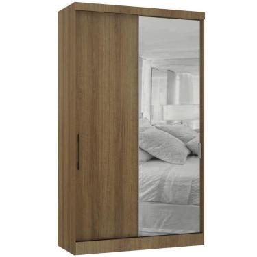 Imagem de Guarda Roupa Modulado 134,50cm 2 Portas De Correr Com Espelho Paris Avelã Pf Com Avelã Pf