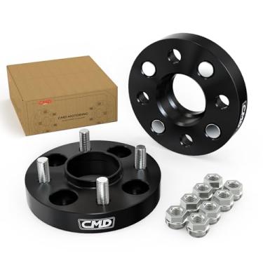 Imagem de Espaçadores de roda forjados 4 x 4,25 (4 x 108), espaçador central usinado CNC de 2,5 cm 25 mm, rosca 63,4 mm, rosca 12 x 1,5 compatível com Ford Fiesta/Focus/EcoSport/Contorno, Mercury Cougar/Capri