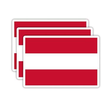 Imagem de (3 peças) Adesivos de bandeira da Áustria, adesivos de bandeira dos países - Decalques de vinil à prova d'água para laptops, copos, garrafas de água, livros, álbuns de recortes, tamanho 7 x 5 cm