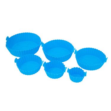Imagem de Conjunto 6 Formas Silicone Reutilizável Micro-ondas Cor:Azul