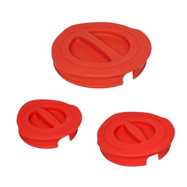 Imagem de stuuikf Pacote com 3 tampas de substituição de silicone para Pyrex 1/2/3 xícara e copos medidores, reutilizáveis, seguras para micro-ondas, capa hermética de armazenamento de alimentos
