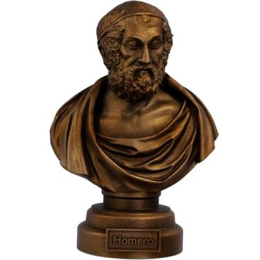 Imagem de Estátua Busto Homero - Poeta Grego - Versão 2 (Cor Cobre Antigo)