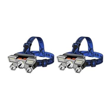 Imagem de Lanterna Cabeça, Lanterna Holofote de Cabeça 5 Led Super Brilhanteà Prova D 'água Usb Recarregável 4 Modos(1 kit)