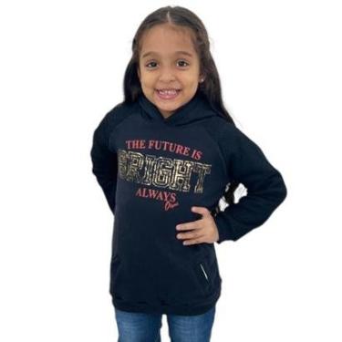 Imagem de Blusa De Frio Casaco Moletom Comprido Flanelado Menina Cangu-Feminino