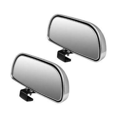 Imagem de FALVFUN 2 peças de espelho de carro de ponto cego, espelho lateral ajustável de ângulo amplo convexo de vidro HD, acessórios retrovisores externos retangulares para maior segurança, universal para