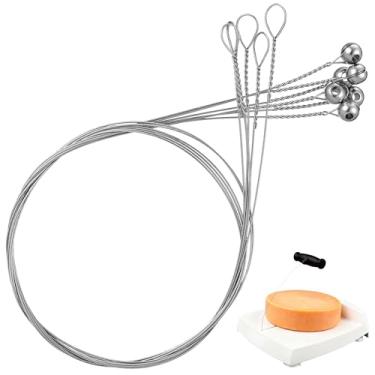 Imagem de Feekoon 6 peças de substituição de fio de fatiador de queijo, fios de cortador de cheddar compatíveis com o Boska Cheese Commander Pro/Pro+, ferramenta de corte Gouda de aço inoxidável para fácil