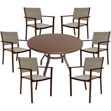 Imagem de Jogo De Mesa De 1,40m Com Cadeiras Aluminio De Área Externa - Sarah Mó