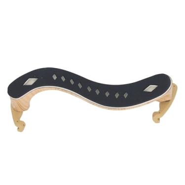Imagem de LiebeWH Descanso de Ombro para Violino 4/4 Queixo de Tamanho Completo Ajustável, Leve e Respirável Acolchoamento de Espuma Premium Suporte Confortável, Cor de Grão de Madeira Adequado para Violino