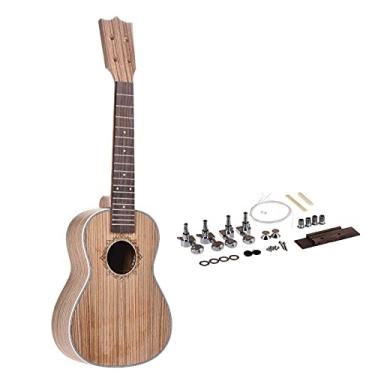 Imagem de Kit DIY de guitarra Ukulele Ukelele Havaí para concerto infantil corpo de madeira jacarandá com pinos corda ponte porca 2 tamanhos