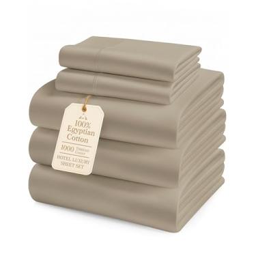 Imagem de LANE LINEN Lençóis King divididos 100% algodão egípcio para camas ajustáveis - 1000 fios, trama de cetim macio e confortável para acabamento sedoso, roupa de cama fresca respirável ecológica produzida