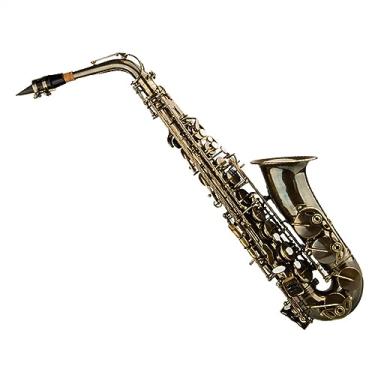 Imagem de Saxofone alto de nível profissional E corpo de latão plano exterior antigo com bocal e estojo