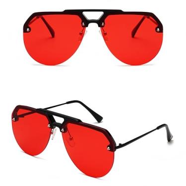 Imagem de HPIRME Óculos de meia armação hip-hop masculino e feminino (4)