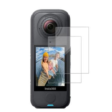 Imagem de KONXISA Pacote com 2 protetores de tela para Insta360 X4 Air, protetor de tela de câmera de vidro temperado, rigidez 9 HD, transparente, antiarranhões e sem bolhas