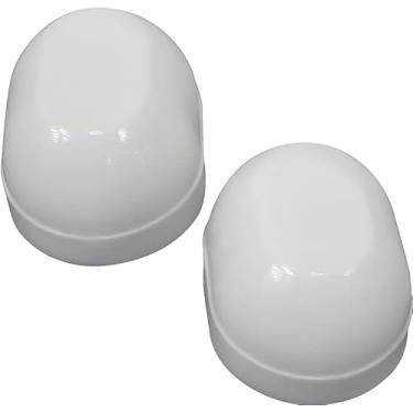 Imagem de Rocky Mountain Goods Tampas de parafuso de vaso sanitário ovais - 2 pacotes de tampas de vaso sanitário de substituição universais brancas e adaptadores - Fácil instalação DIY em segundos