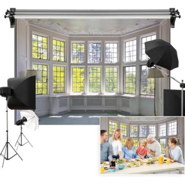 Imagem de Vie Savaran Pano de fundo para janela de 3 x 2,4 m, painel branco, verão, verde, planta, luz solar, fotografia, aniversário, festa, festival, retrato, estúdio, foto, adereços poliéster