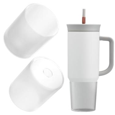 Imagem de Linkidea Pacote com 2 botas de garrafa de água compatíveis com Owala Travel Tumbler 680 g/1,134 g, protetor de silicone antiderrapante para garrafa de água (branco claro)