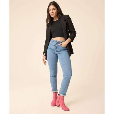 Imagem de Calça Mom Jeans Feminina Clochard Marisa-08093, 38, Jeans azul
