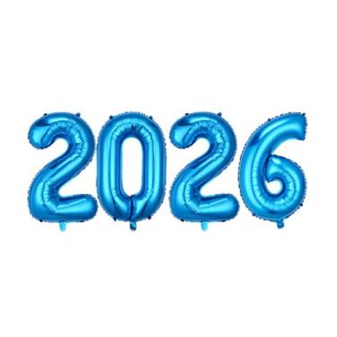 Imagem de Balões com número de alumínio 2026, balão de número de ouro rosa de 81 cm, suprimentos de festa para festival de véspera de ano novo