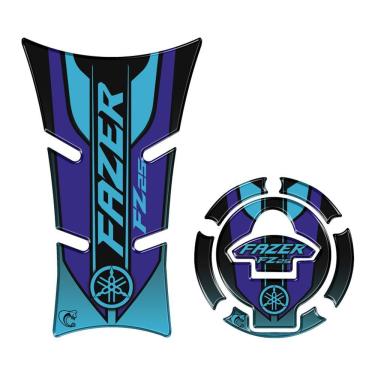 Imagem de Kit Protetor Tanque E Bocal Adesivo Moto Yamaha Fz25 2023-2024 Azul Azul