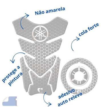 Imagem de Adesivo Protetor Tanque E Bocal Moto Yamaha Carbono Preto E Branco
