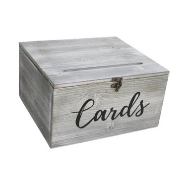 Imagem de Baoblaze Porta-cartões de casamento, estojo decorativo versátil para dinheiro, organizador de mesa de casamento e peça central da cerimônia, Cinza