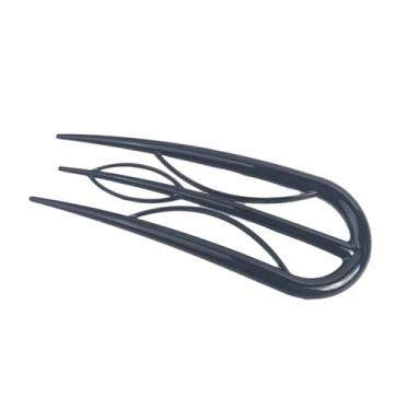 Imagem de Garfo de cabelo de resina acessórios de cabelo elegante retrô preguiçoso estilo chinês folha em forma de U bastão de cabelo diário (estilo 6)