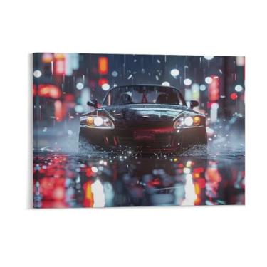Imagem de HouLaiZhe Rainy Night S2000 Jdm pôsteres de carro tela estética decoração de quarto pintura de parede impressões de sala de galeria decoração de parede para quarto sala de estar escritório 18 x 24