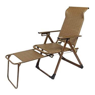 Imagem de Cadeira dobrável de vime, espreguiçadeira, espreguiçadeira, pedal retrátil, cadeira de gravidade zero, cadeiras elásticas ajustáveis