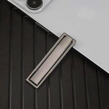 Imagem de Suporte universal dobrável para celular, autoadesivo, ultrafino, suporte para tablet para smartphone, preto