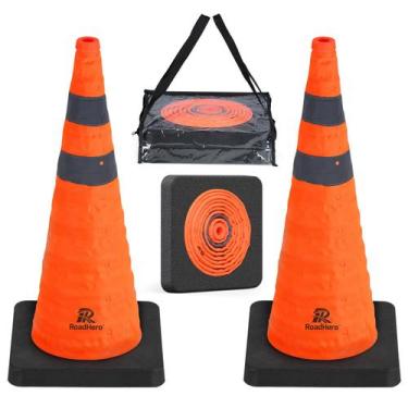 Imagem de Cones de segurança de trânsito RoadHero de 28 polegadas com gola refle