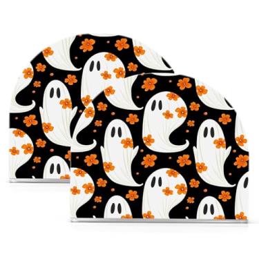 Imagem de Wassud Fantasmas decorados com flores porta-guardanapos de acrílico, dispensador de guardanapos de papel moderno em forma de U para mesa, cozinha, sala de jantar, bancada 2 peças (comporta 50-60