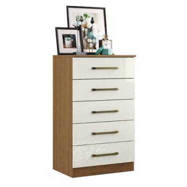 Imagem de Cômoda 5 Gavetas 60 cm Funcional para seu Quarto - Aramóveis, Atacama/