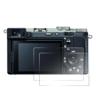 Imagem de pssped 2 peças de película protetora de tela compatível com câmeras SONY A7C II A6700 A7CR Alpha7C II A6700 A7C R, película protetora de tela de vidro temperado transparente, antiarranhões e