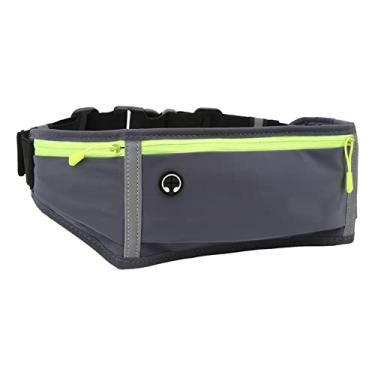 Imagem de aqxreight Cinto de Corrida de Grande Capacidade, Vários Bolsos, Tamanho Ajustável, à Prova d'água, Mini Bolsa de Cintura de Corrida Com Orifício para Fone de Ouvido, Cinza para Sua Habilitação, Sem