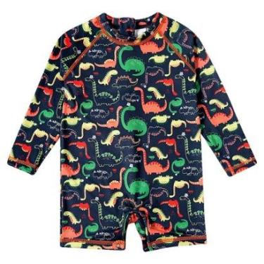 Imagem de Macaquinho Praia Infantil Proteção UV 50+Dinossauros Marinho Tip Top-Masculino