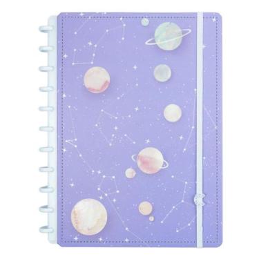 Imagem de Caderno Inteligente Purple Galaxy Gocase Tamanho Grande A4 Discos Capa