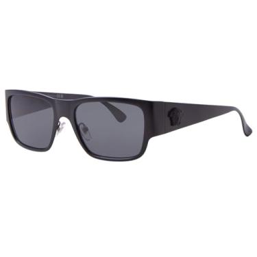 Imagem de VERSACE VE2262-126187 Óculos de sol masculino preto fosco 56 mm